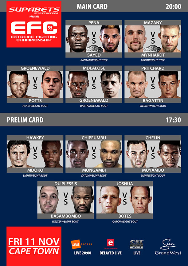 IT'S FIGHT WEEK - CAPE TOWN - EFC 55